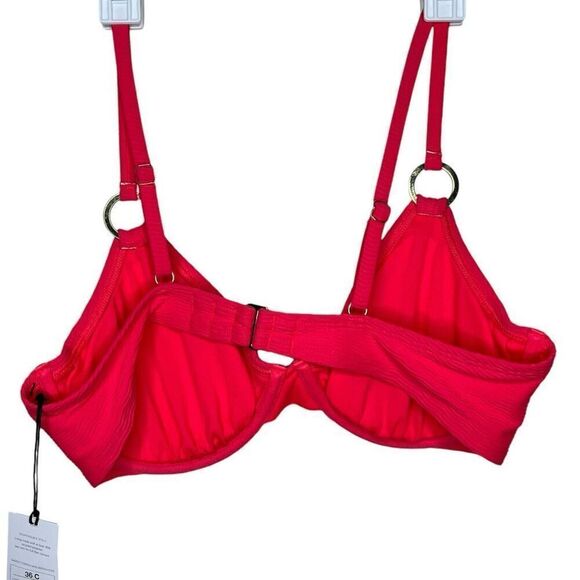 NEW Shade & Shore Jacquard Ring Front Underwire Bikini Top 36C - Picture 6 of 6